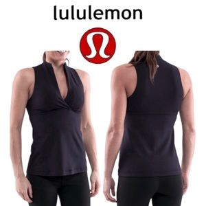 Lululemon wet, dry, warm sleeveless, black fitted, athletic top fits like size 2
